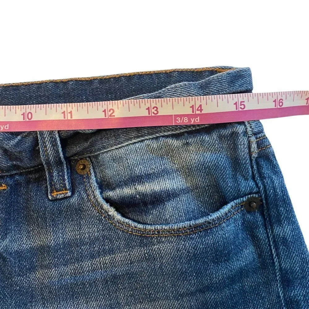 J.Crew Blue Denim Distressed Cuffed Jean Shorts Sz‎ 27